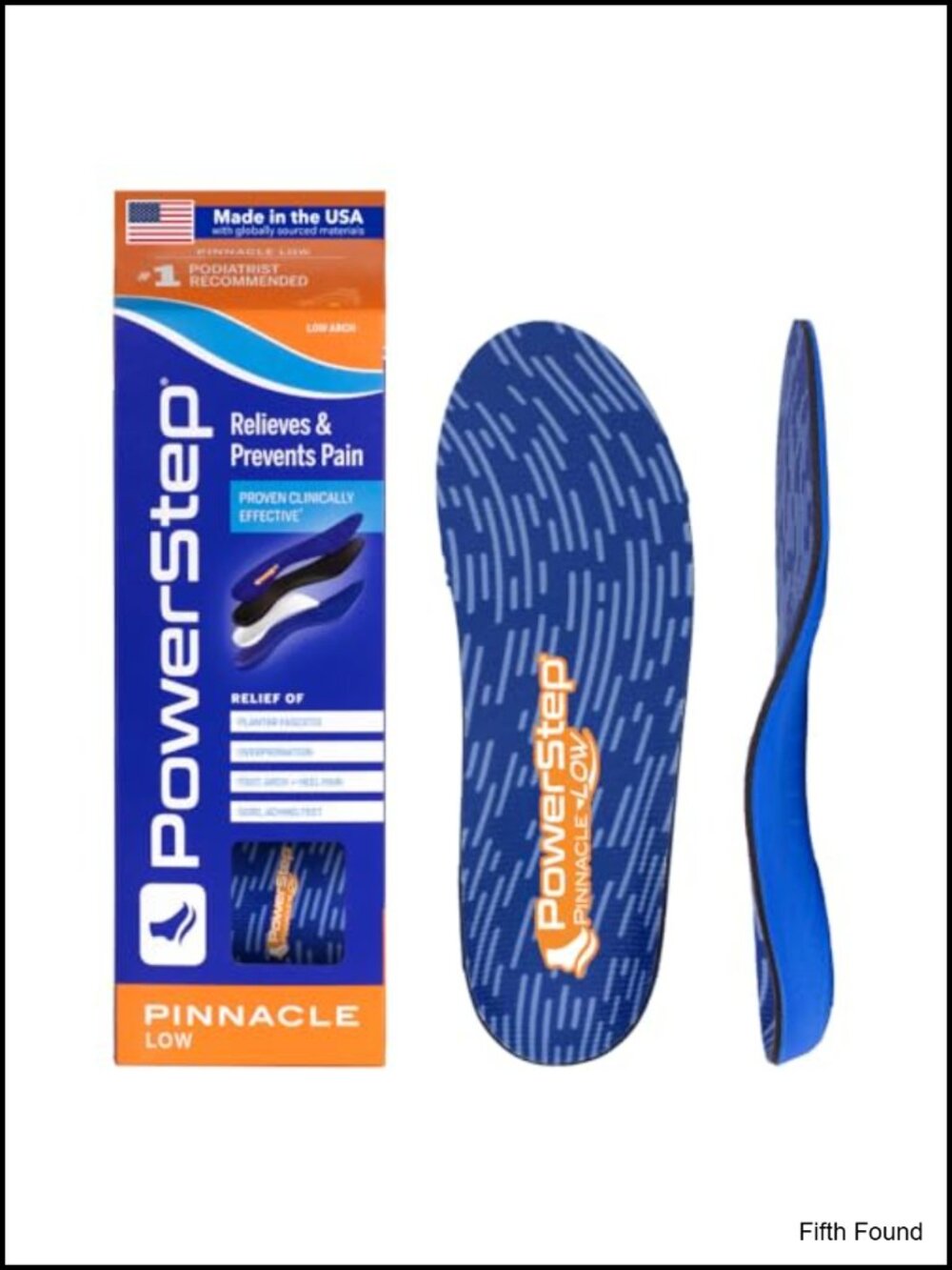PowerStep Pinnacle Low Arch Support Insoles Flat Feet Plantar Fasciitis Relief